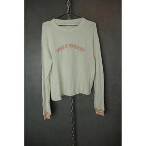 Spiritual Gangster Free Spirit Pullover Sweatshirt Top Womens M Medium Cream New